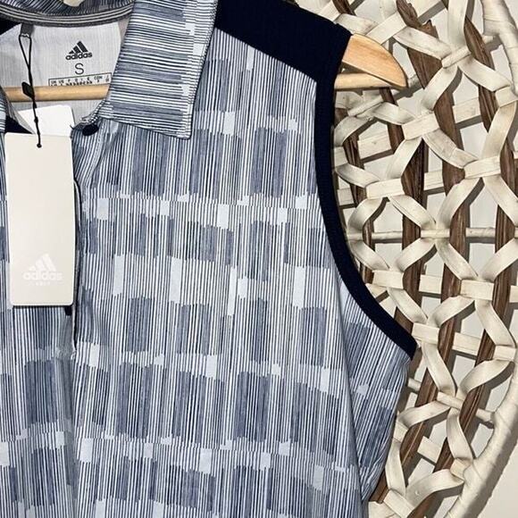 Adidas blue and white sleeveless golf or tennis polo size small NWT - Picture 3 of 8